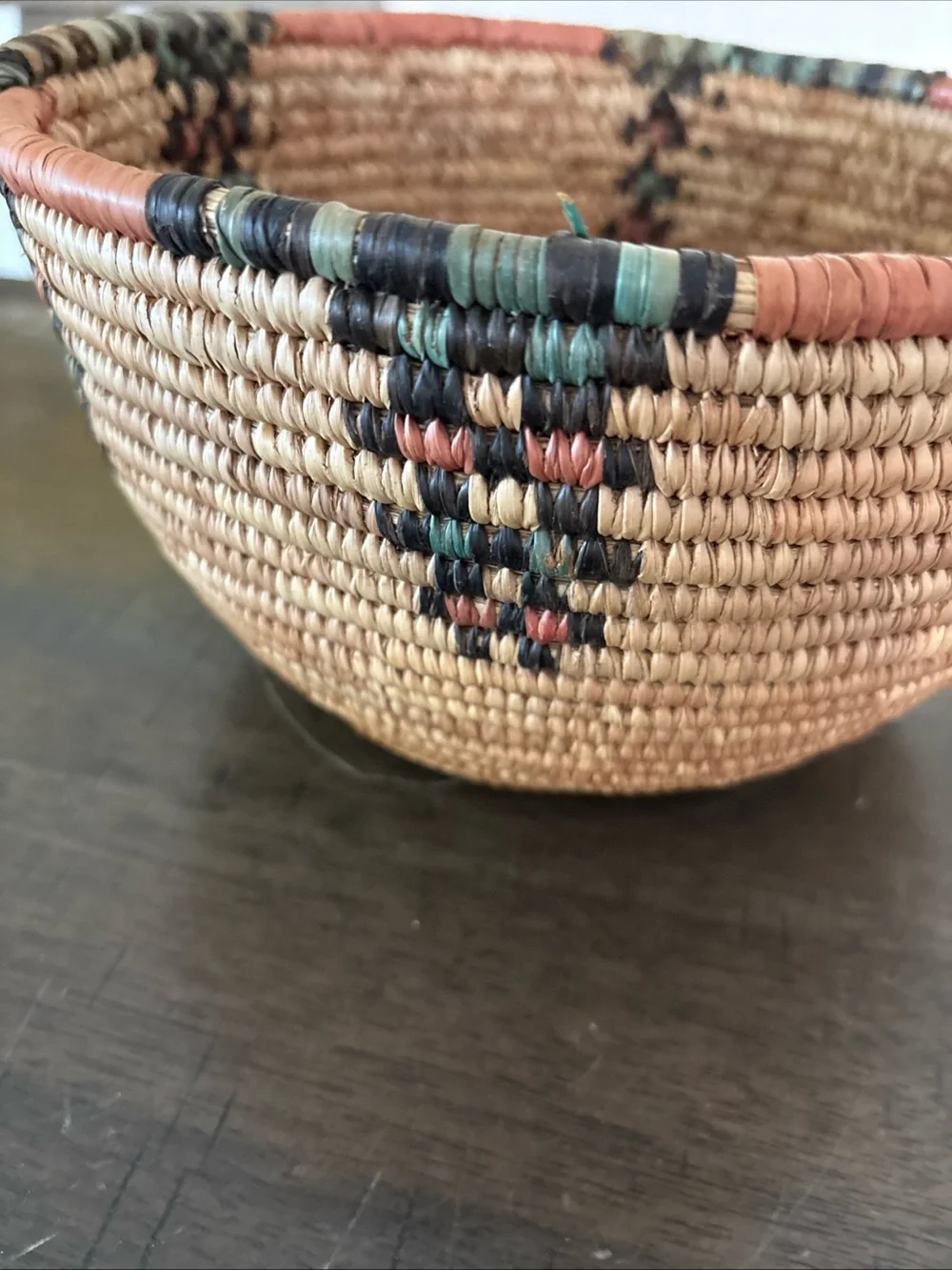 Antique  Deep Woven Grass Basket Handmade Hausa basket from northern Nigeria